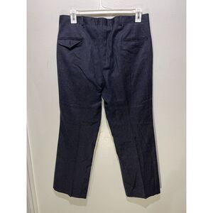 Stanley Blacker wool trouser pants blue gray winter warm business office men 36